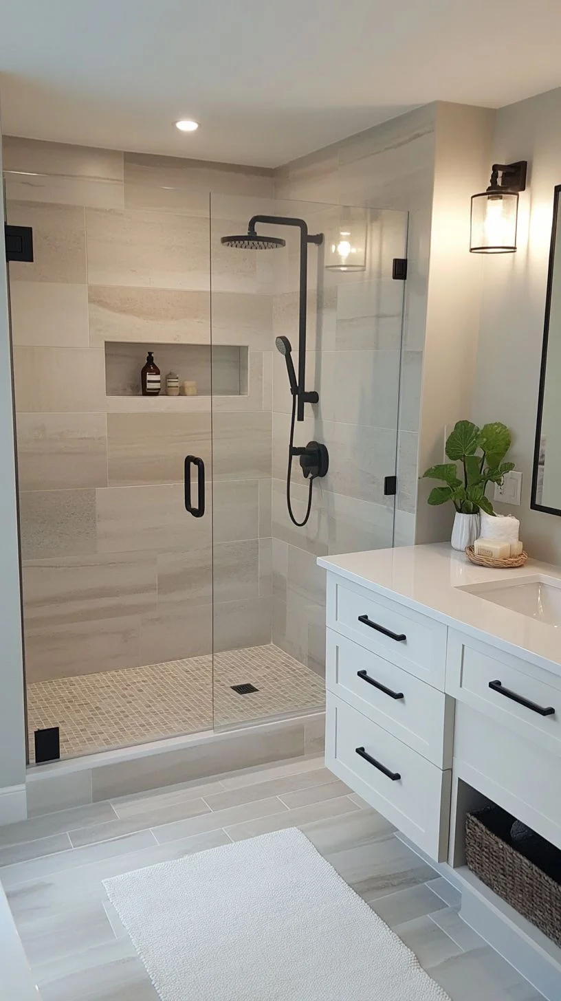 Walk-in glass shower bathroom remodel NJ
