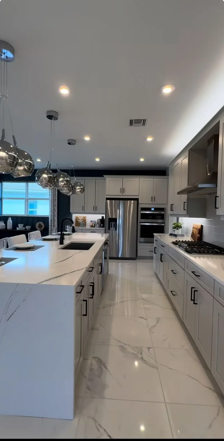 Modern white kitchen remodel with island NJ