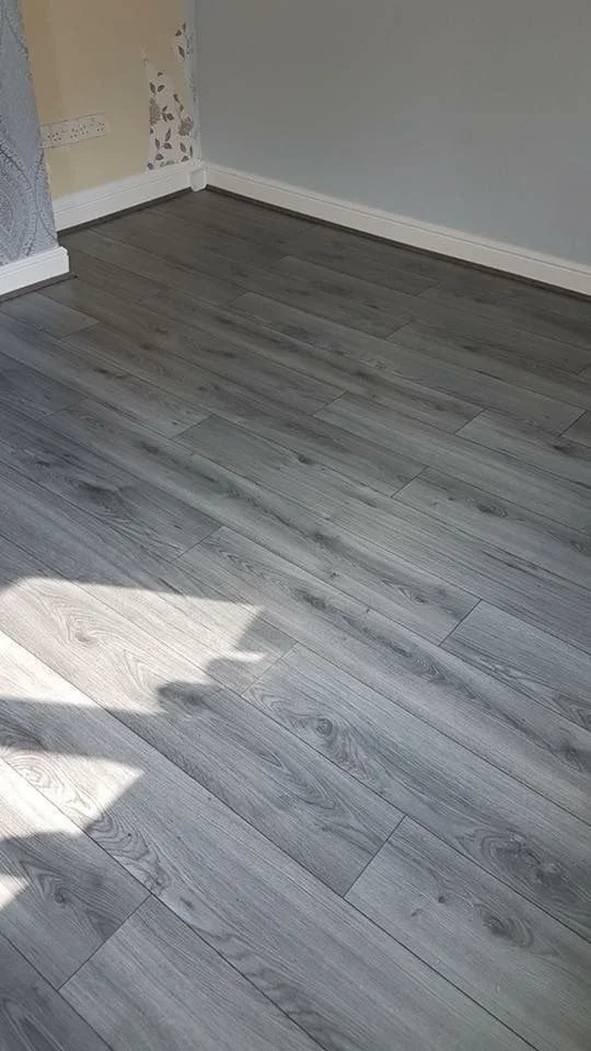 Gray vinyl plank flooring